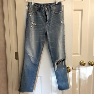 Studded High-Rise Girlfriend Jeans